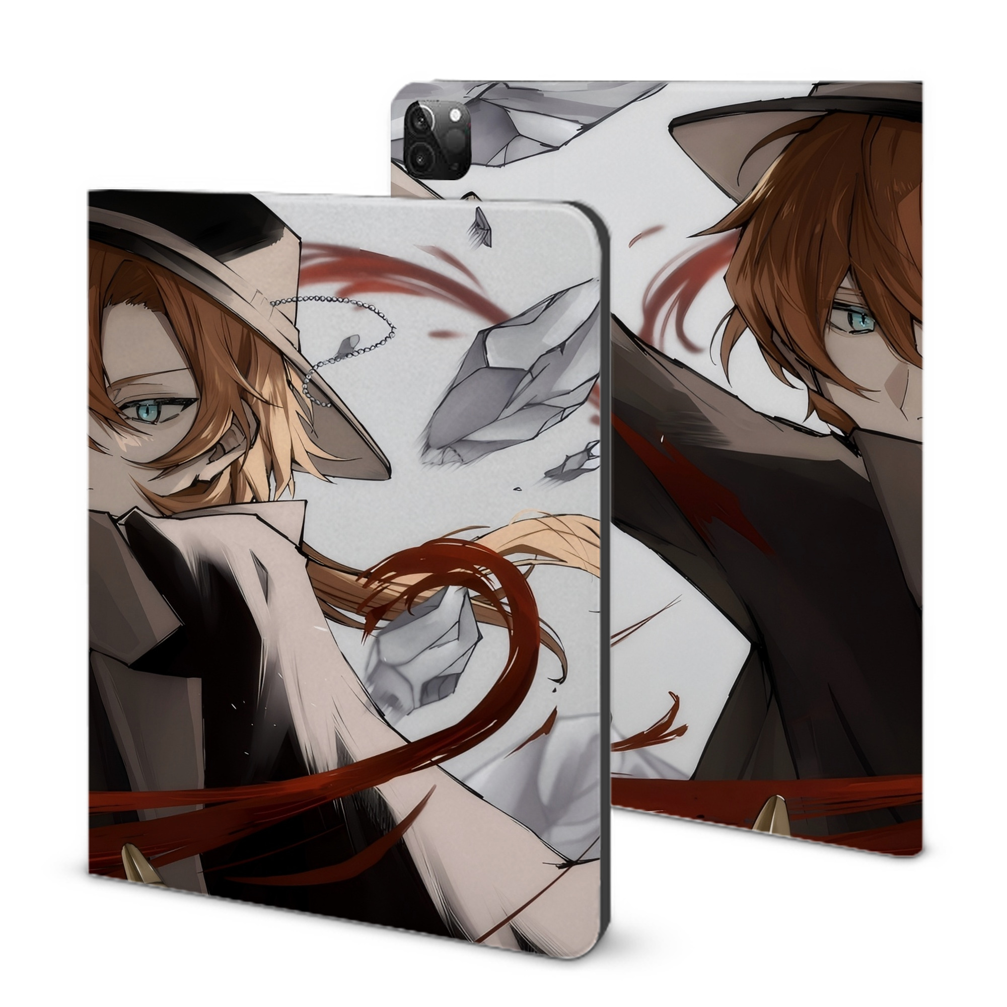 （画像用） 文豪ストレイドッグス Bungo Stray Dogs IPadケース ペンホルダー付き ブックスタイルデザイン